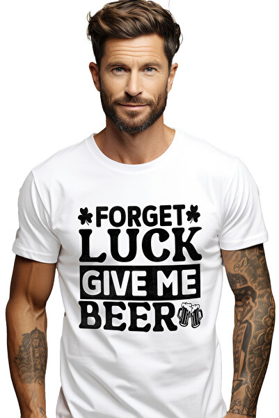 StoryGift Romania Men's T-shirt With The Text "forget Luck, Give Me Beer" - F...