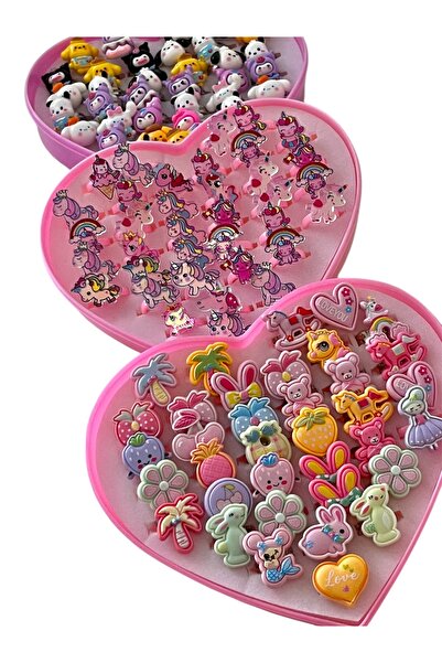 alpikom 3 Adet Figürlü Ayarlanabilir Çocuk Yüzük