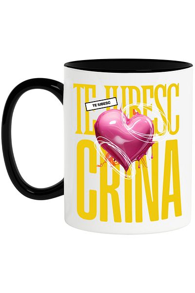 StoryGift Romania I Love You Lily Mug, Love, Heart, Valentine's Day, Dragobete, Vale, With, STG