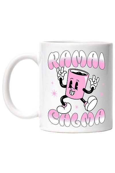 StoryGift Romania Coffee Mug Funny Position Text Stay Calm, Ceramic, 330ML, with Handle, With ,STG