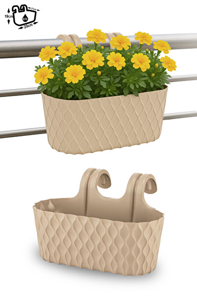 ToXA 1 Adet 3 Litre Vera Askılı Balkon Saksısı Denge Aparatlı Plastik Saksı