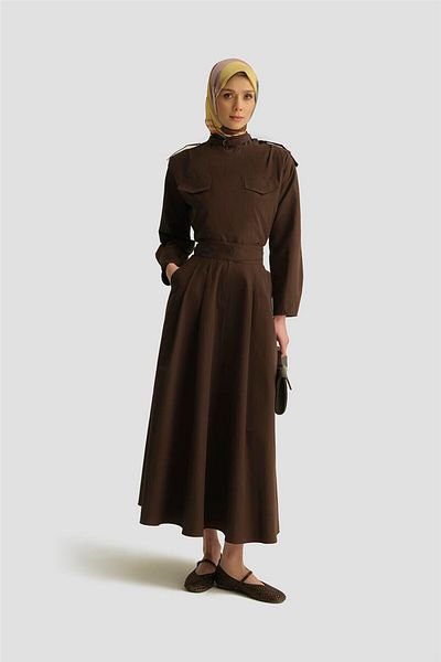 Armine Epaulette Suit 25Y6023 Bitter Brown