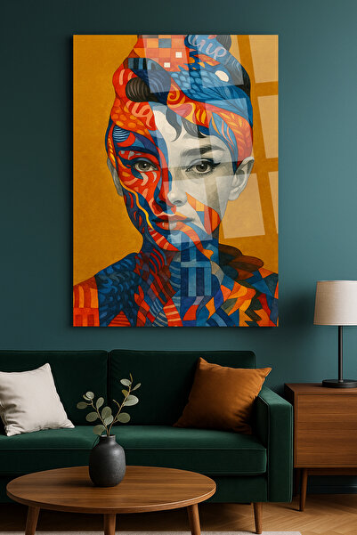 TAULART HORIZONTALNA ŠARENA ŽENSKA SLIKA NELOMILO LUKSUZNO STAKLO SLIKA KUĆNI...