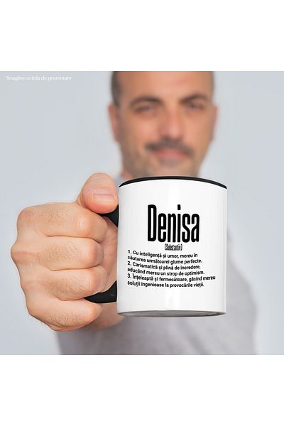 StoryGift Romania Mug With Name Denisa, and Motivational Message, Funny, Charismatic, Wise,, With,STG