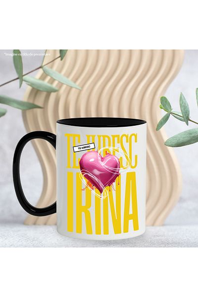 StoryGift Romania I Love You Irina Mug, Love, Heart, Love, Valentine's Day, Dragobete, Vale, With, STG