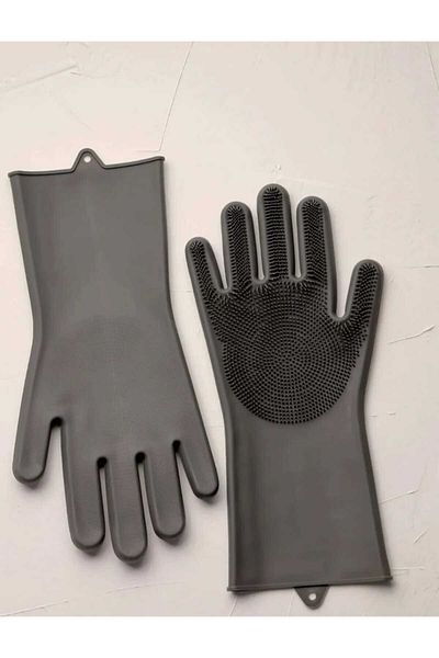 ALİNA HOME Silicone Dish Gloves Black Color