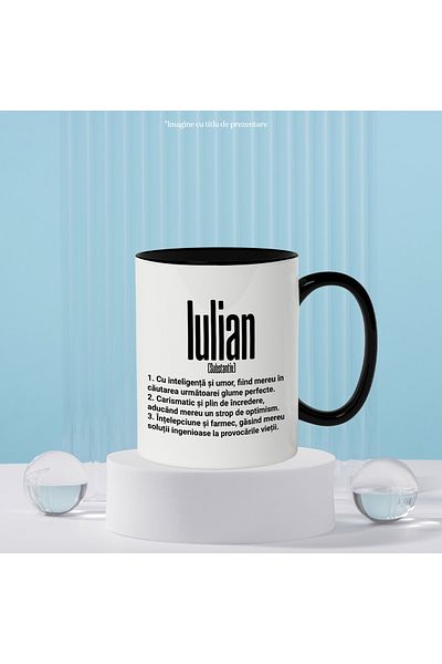 StoryGift Romania Mug With Name Iulian, Intelligence, Humor, Charismatic, Wise, Personalized, Like, With, STG