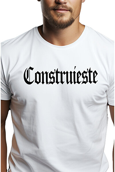 StoryGift Romania Tricou Barbati Construieste, Mesaj Motivational, Cuvant, Te...