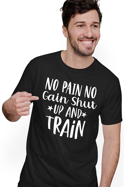 StoryGift Romania Men's T-shirt with the urge to shut up and start training, because without pain it's not real STG