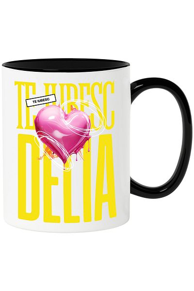 StoryGift Romania I Love You Delia Mug, Love, Heart, Love, Valentine's Day, Dragobete, Vale, With, STG