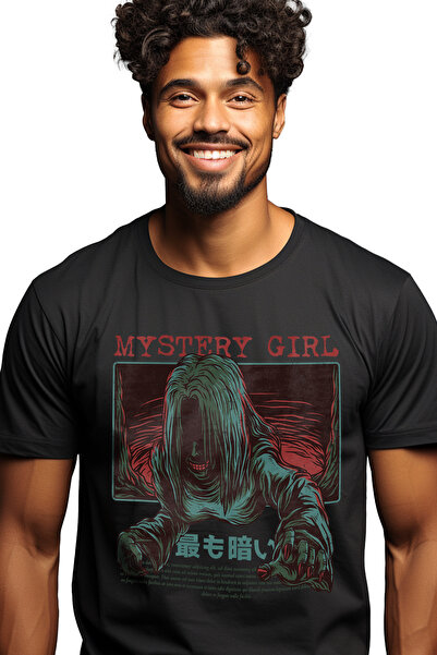 StoryGift Romania Tricou bărbătesc cu text în engleză, fată misterioasă, scen...