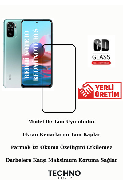 foxpower Redmi Note 10 / 10s Uyumlu 6D Tam Kaplayan Kırılmaz Cam