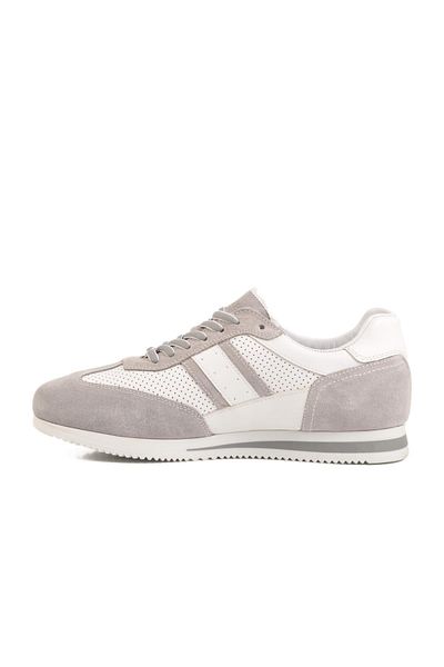 WALKWAY 4Y1546 Gray-White Genuine Leather Men's Sneaker