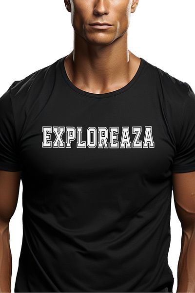 StoryGift Romania Tricou bărbătesc Explore, mesaj motivațional, text inspirațional, îngrijire personală cu imprimeu Pstg