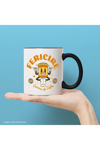 StoryGift Romania Mug with Happy Coffee Cup Yoga Position Text Happiness in a Cup of Coffee, With ,STG