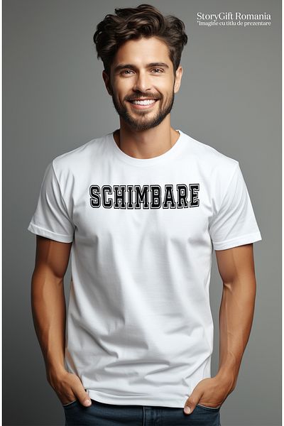 StoryGift Romania Men's T-Shirt Change, Motivational Message, Inspirational Text, Self Care with print on STG