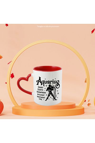 StoryGift Romania Mug with Aquarius zodiac sign, illustration, zodiac sign, astrology, symbol, sign, friendly, , With ,STG