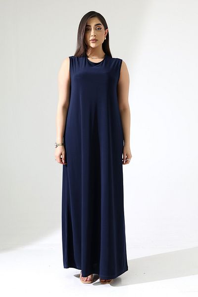 Mankens Fashion Navy Blue Long Lingerie Dress