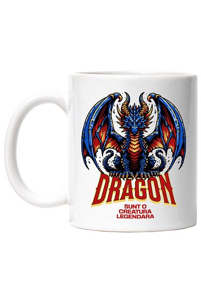 StoryGift Romania Mug with Blue Dragon Style Animated Games Text I am a Legendary Creature, Wax, With,STG