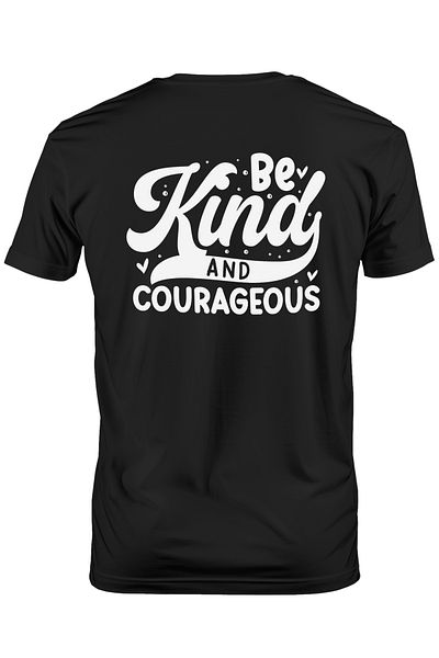 StoryGift Romania Men's T-shirt with hearts and the text "Be kind and courageous" - be kind and courageous understand STG