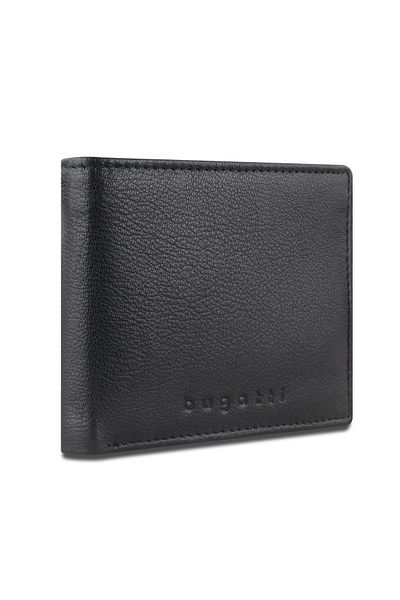 BUGATTI Portofel Orizontal Barbati, , Seria Punto, 49131401, Piele Naturala, Negru, Compartiment Ci