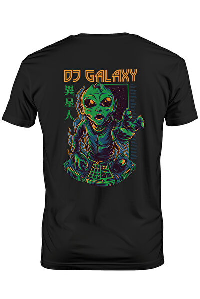 StoryGift Romania Tricou bărbătesc cu portretul extraterestrului DJ, muzică m...