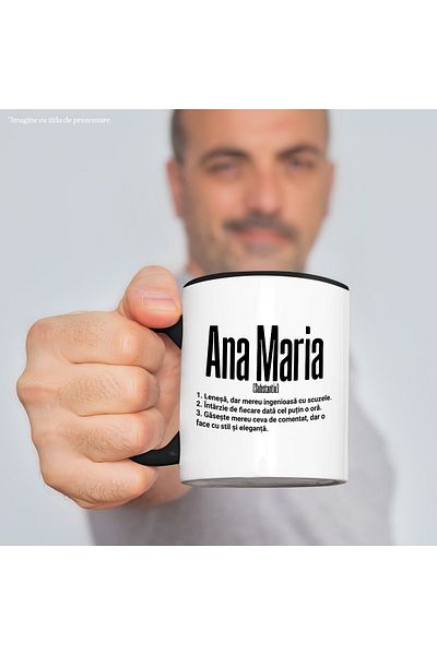 StoryGift Romania Mug With Name Ana Maria, and Funny Message, Lazy, Always Has Something to Comment, Gases, With, STG