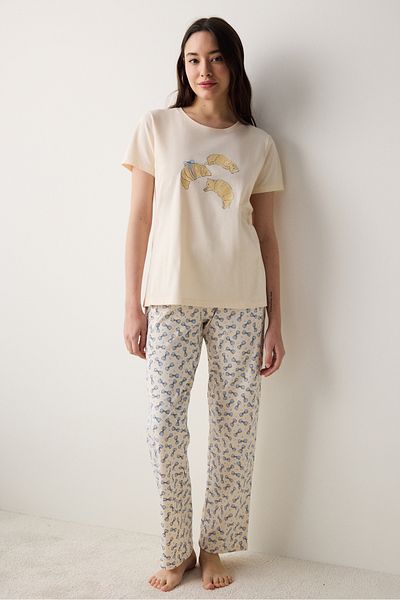 Penti Cuteness Pants Cremefarbenes Pyjama-Set