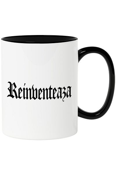 StoryGift Romania Reinvent Mug, Motivational Message, Word, Inspirational Text, Self Care, 33, With ,STG