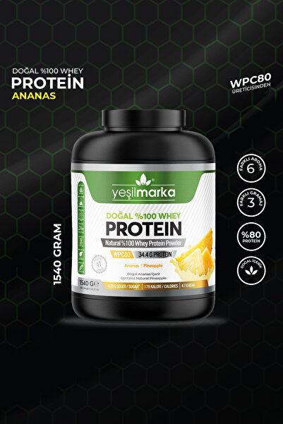yeşilmarka Pineapple 1540g Natural Whey Protein Powder - From Domestic Manufacturer to Consumer