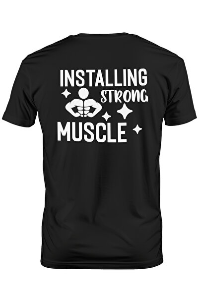 StoryGift Romania Tricou bărbătesc cu textul „instalare Strong Muscle” - Inst...