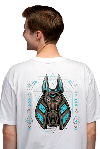 StoryGift Romania Tricou bărbătesc cu Anubis, Zeu, Mitologie Egipteană, Mecha...