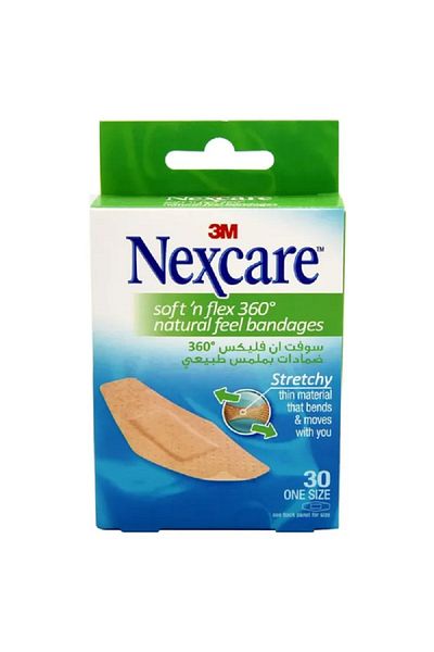 Nexcare SOFT 'N FLEX 30S NAT F BANDAGES