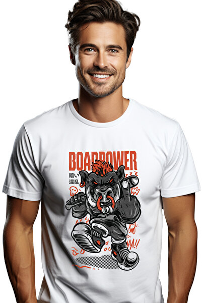 StoryGift Romania Tricou bărbătesc cu taur furios care arată un semn indecent cu bâtă de baseball și stemă roșie, Stg