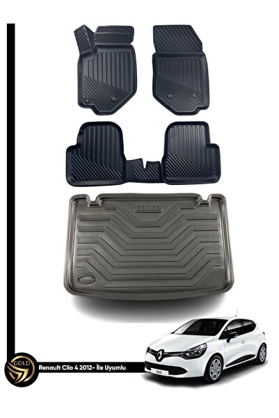 Black Gold Renault Clio 4 2012-2019	3D Oto Paspas ve Bagaj Havuzu İkili Set