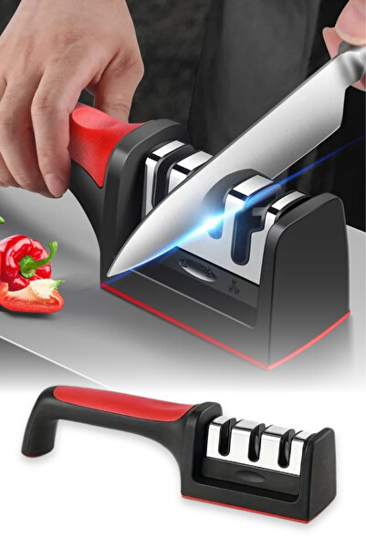 omilife Profesyonel Bıçak Bileyici 3 Açılı Elmas Seramik Tungsten Çelik El Bıçakları Bileme