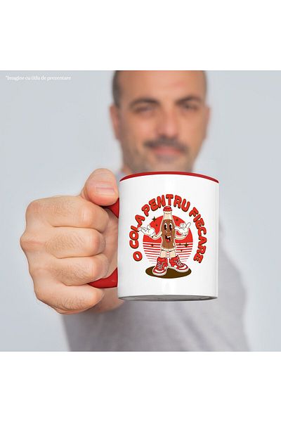StoryGift Romania Mug with Glass Juice Bottle and Tomatoes Text A Cola for Everyone, Ceramics, With ,STG