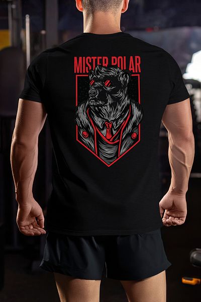 StoryGift Romania Tricou bărbătesc cu urs polar cu ochelari de soare în costum cu cravată, text în engleză Mrstg