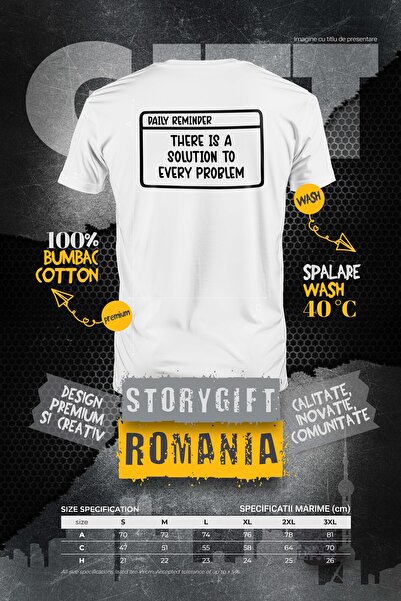 StoryGift Romania Tricou bărbătesc cu textul în engleză „Există o soluție pentru fiecare problemă” - Existe O Solutistg