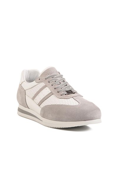 WALKWAY 4Y1546 Gray-White Genuine Leather Men's Sneaker
