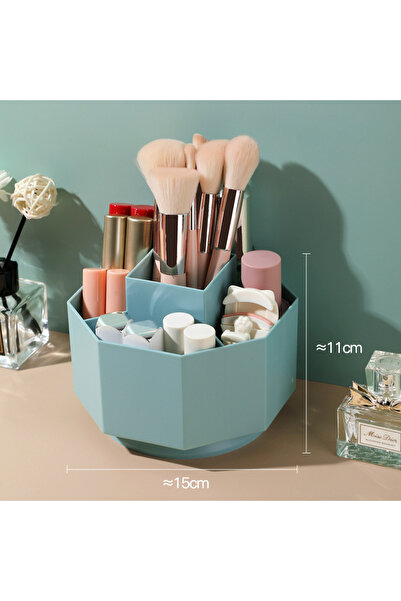 Viyogo Cutie De Depozitare Pensule De Machiaj, Rotativ 360°, 5 Compartimente, 15 X 11 Cm, Verde