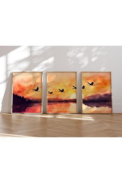 Dekorsiahome 3 Pcs Wood Frame Living Room Hall Kitchen Table Set Set3097