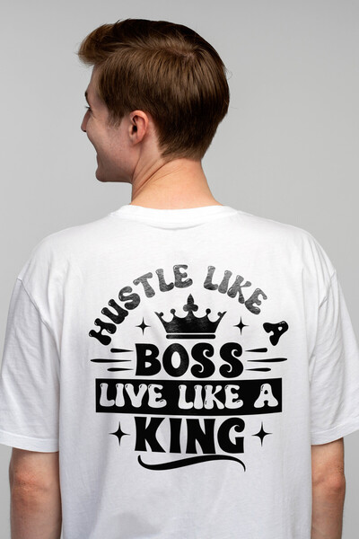 StoryGift Romania Tricou Barbati cu mesajul "Hustle like a boss, live like a ...