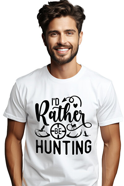 StoryGift Romania Tricou bărbătesc cu păsări și cerb cu mesajul „Aș prefera s...