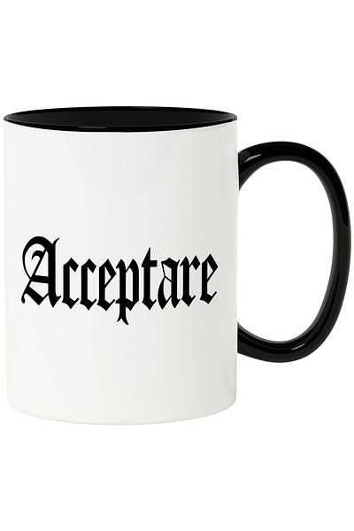 StoryGift Romania Acceptance Mug, Motivational Message, Word, Inspirational Text, Self Care, 330ml, With ,STG