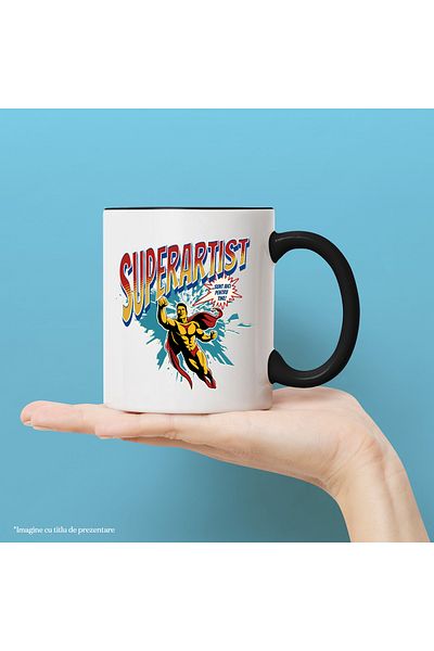 StoryGift Romania Super Artist Super Hero Mug, I'm Here For You, 330ml, Ceramic with Handle, With ,STG
