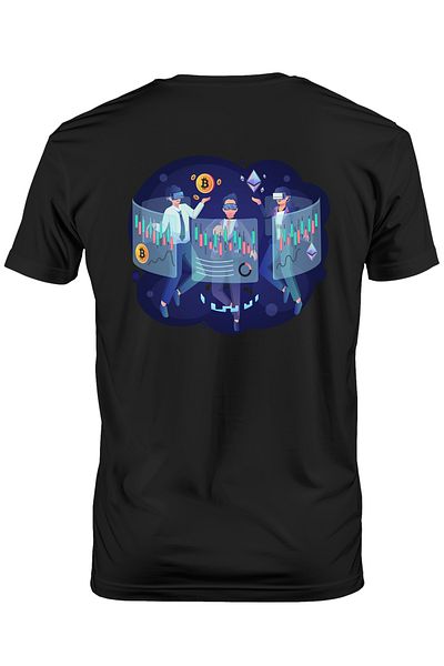 StoryGift Romania Men's T-shirt With Space, Vr, Bitcoin, Crypto, Investments, With Back Print, 100% Bumstg