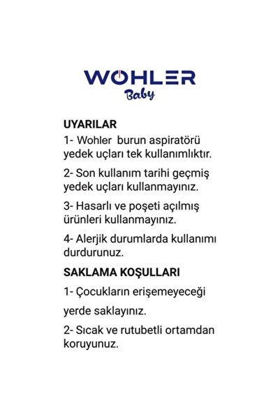 Wohler Burun Aspiratörü Yedek Uçları 10 Lu