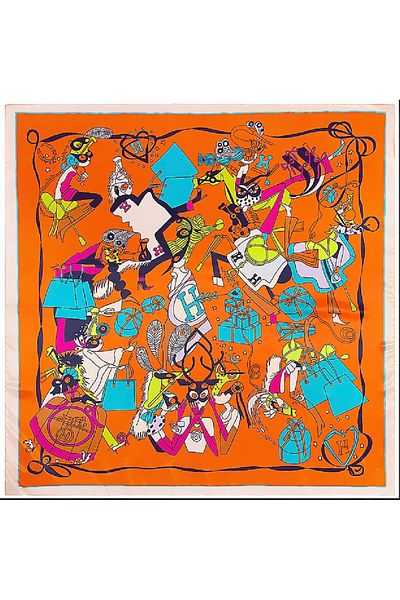 CHARMLUCKY Colorful Patterned Shawl-Foulard 90X90 cm