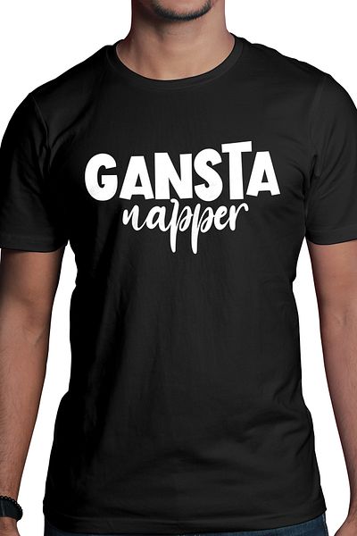 StoryGift Romania Men's T-shirt For Sleepyheads With The Message In English "gangsta Napper" With Stg Print